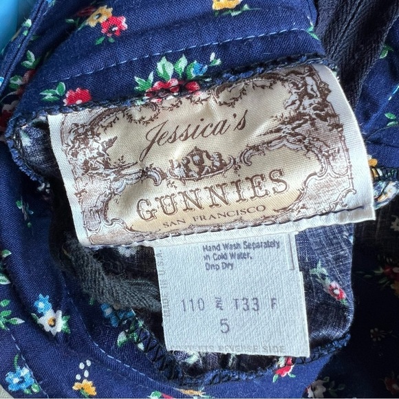 RARE 1970's Gunnies Sax Skirt with Lace Detail, Hippie Bohemian Youth Size 5 - Picture 8 of 10